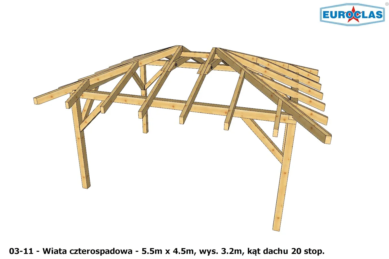 Wiaty i altany czterospadowe - projekt