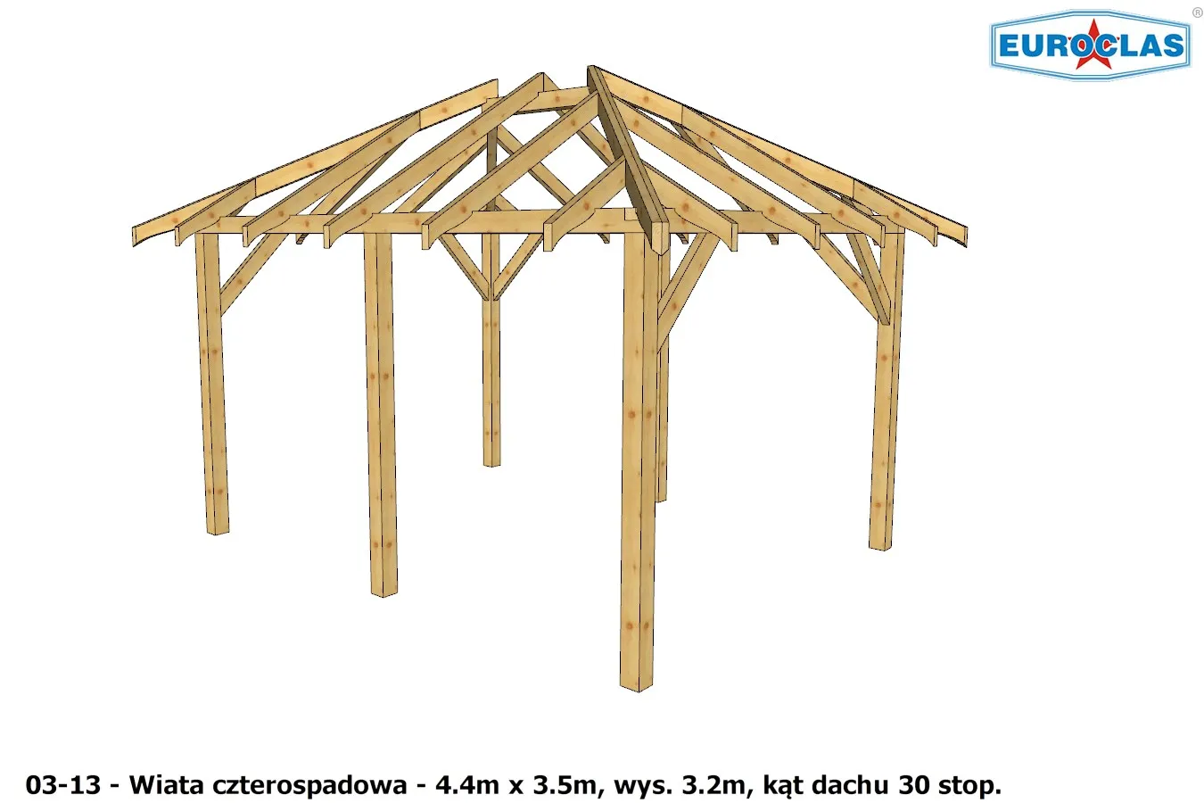 Wiaty i altany czterospadowe - projekt