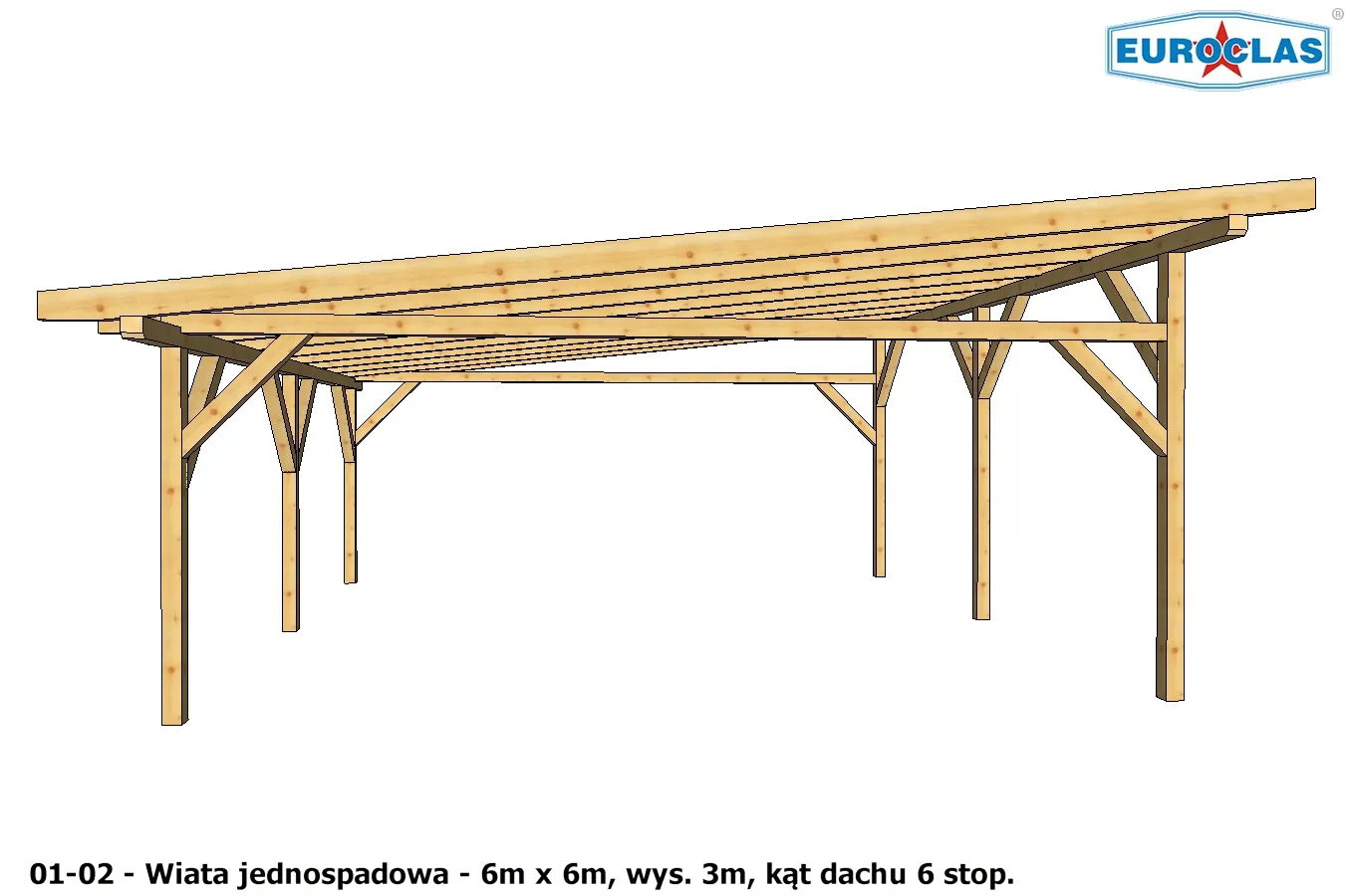 Wiaty i altany jednospadowe - projekt