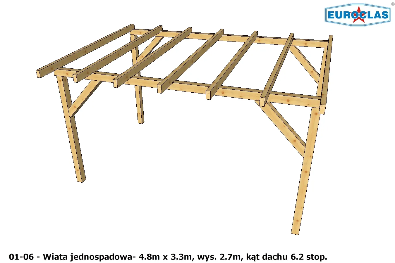 Wiaty i altany jednospadowe - projekt