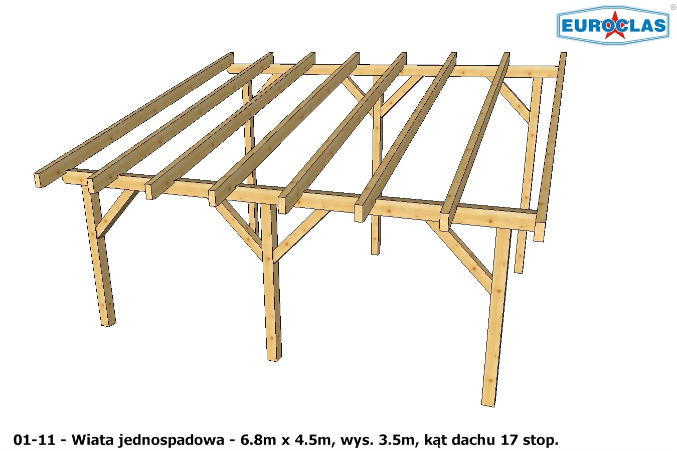 Wiaty i altany jednospadowe - projekt