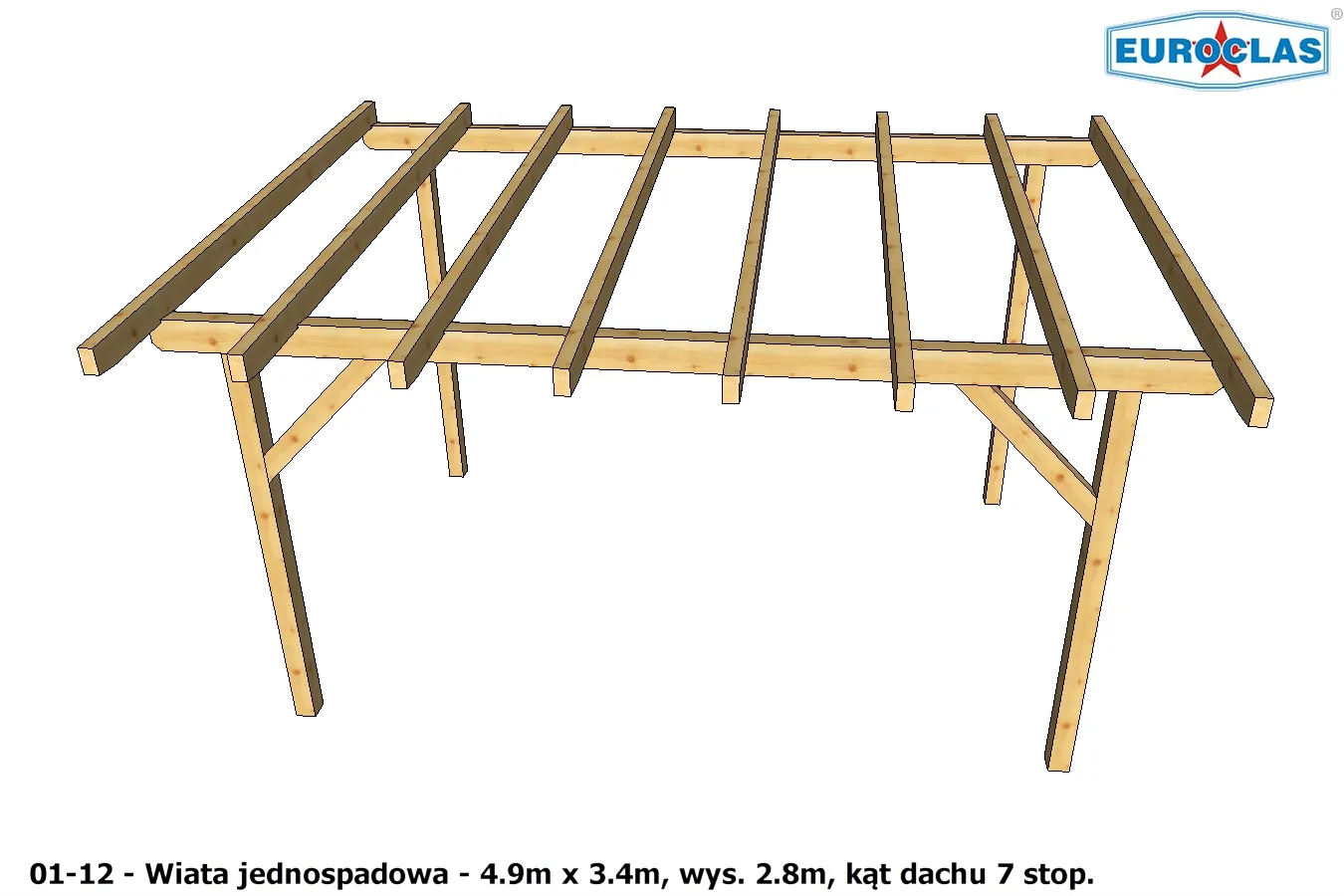 Wiaty i altany jednospadowe - projekt