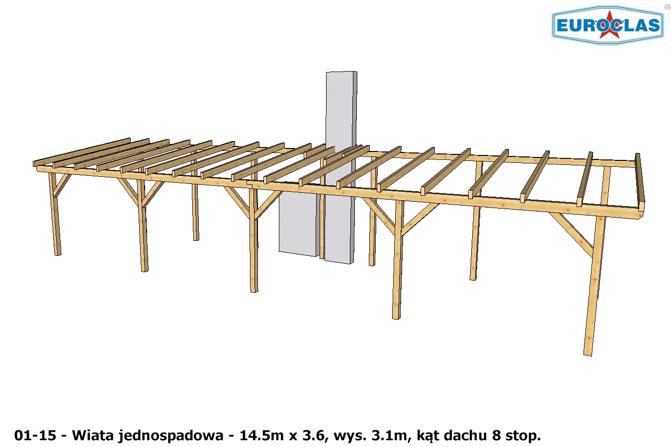 Wiaty i altany jednospadowe - projekt