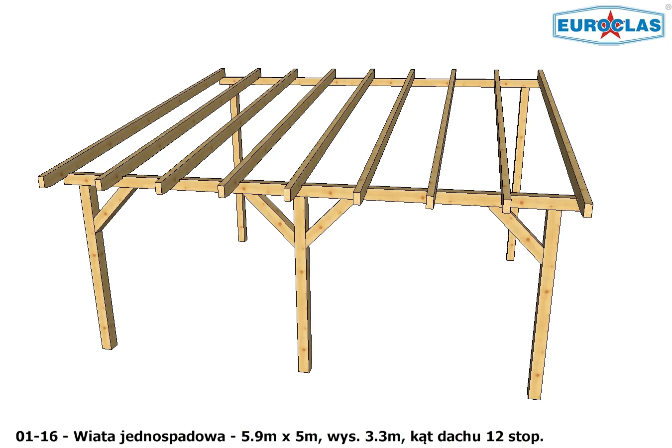 Wiaty i altany jednospadowe - projekt