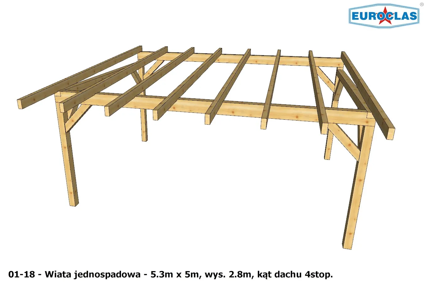 Wiaty i altany jednospadowe - projekt