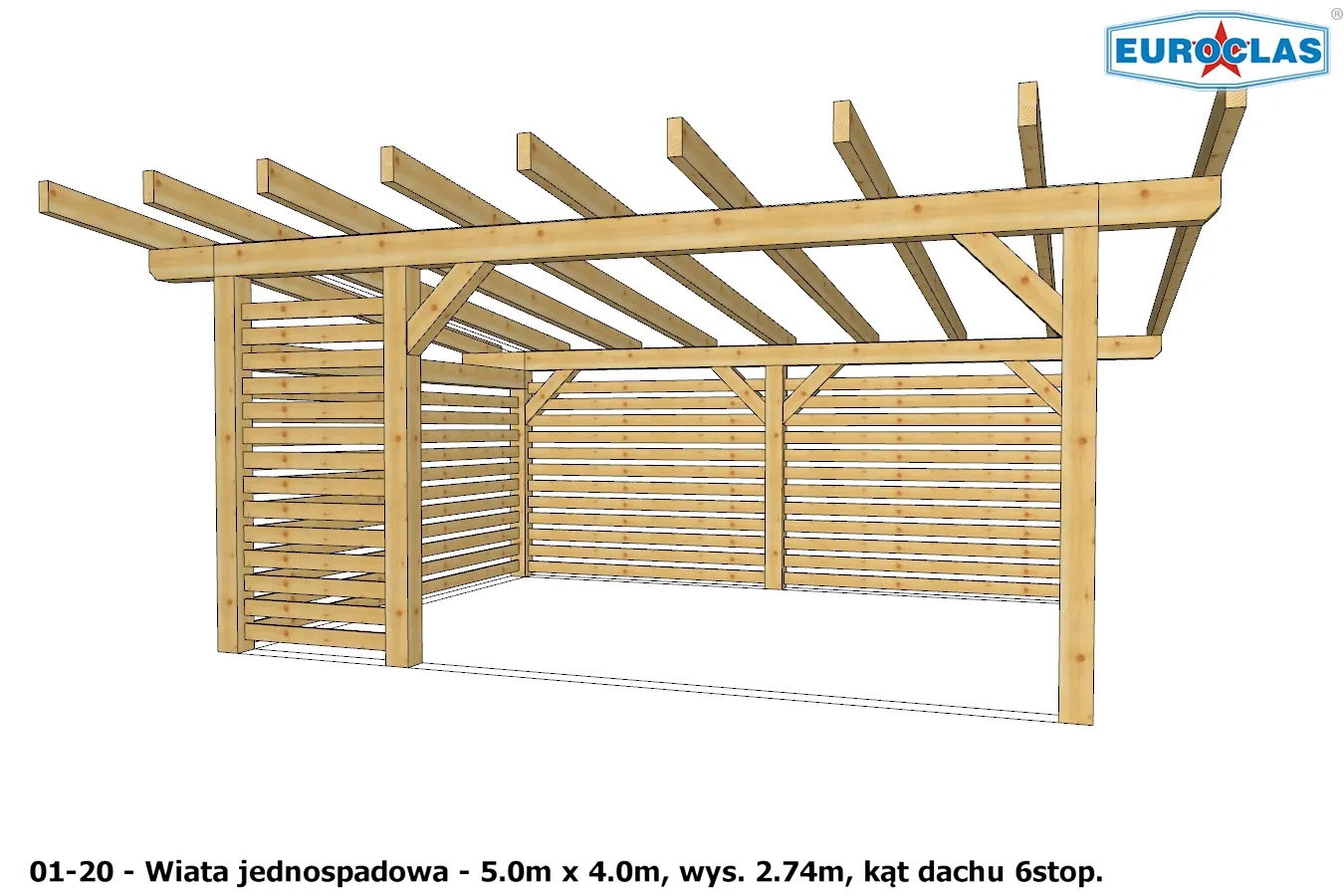Wiaty i altany jednospadowe - projekt